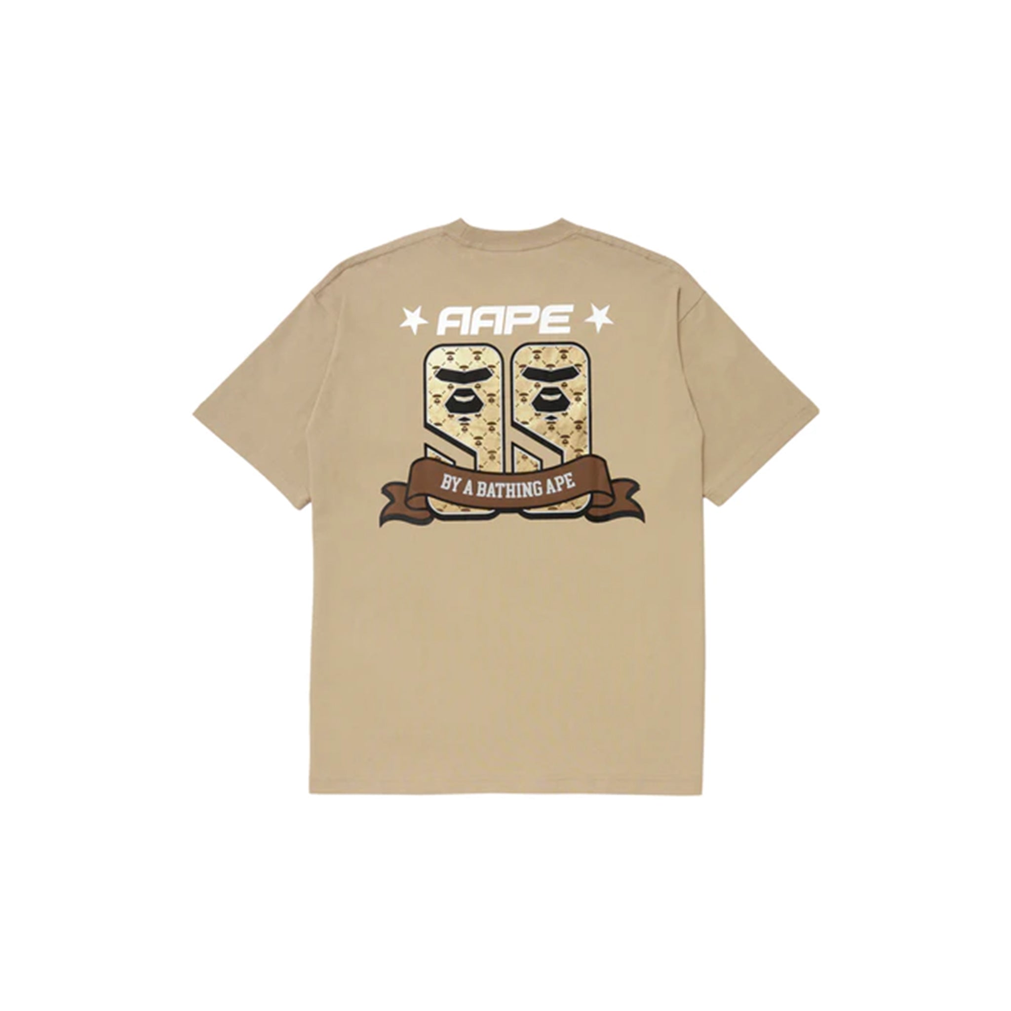 AAPE Moonface Graphic Printed Tee Beige