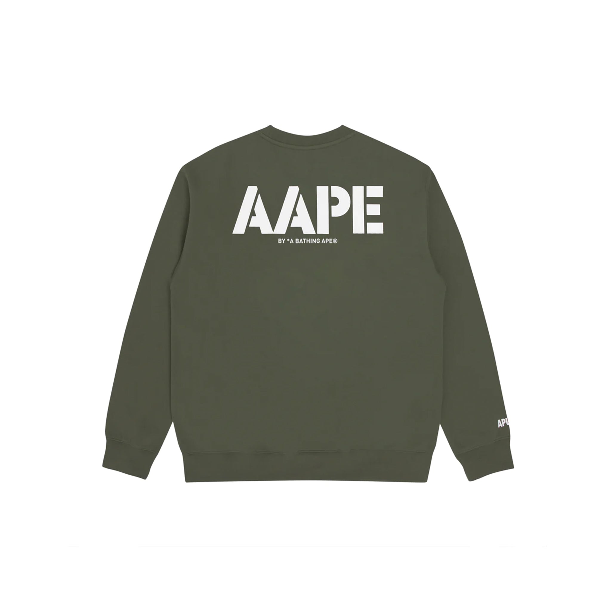 AAPE by A Bathing Ape Moonface Debossed Sweatshirt Green