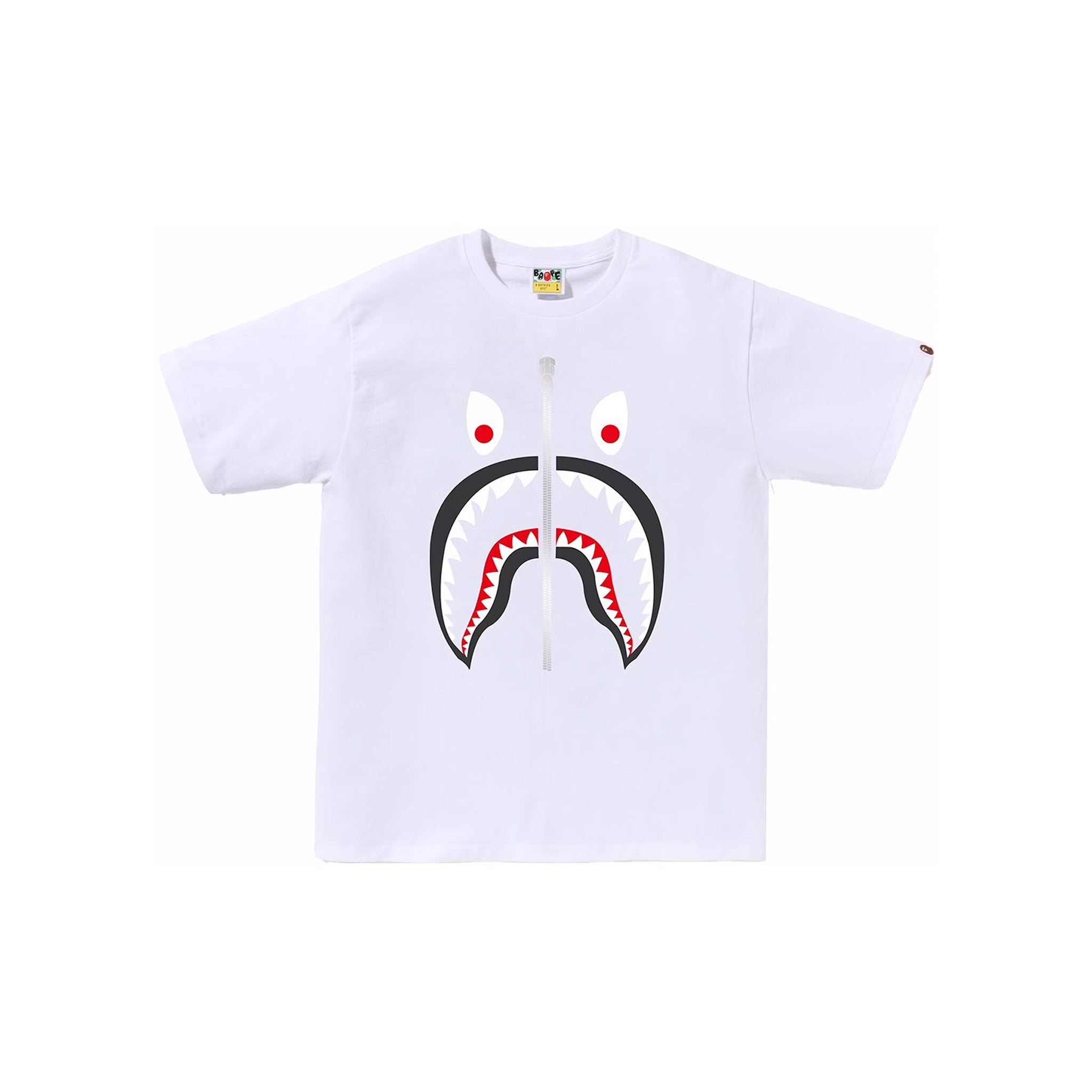 BAPE A Bathing Ape Mad Shark Tee White