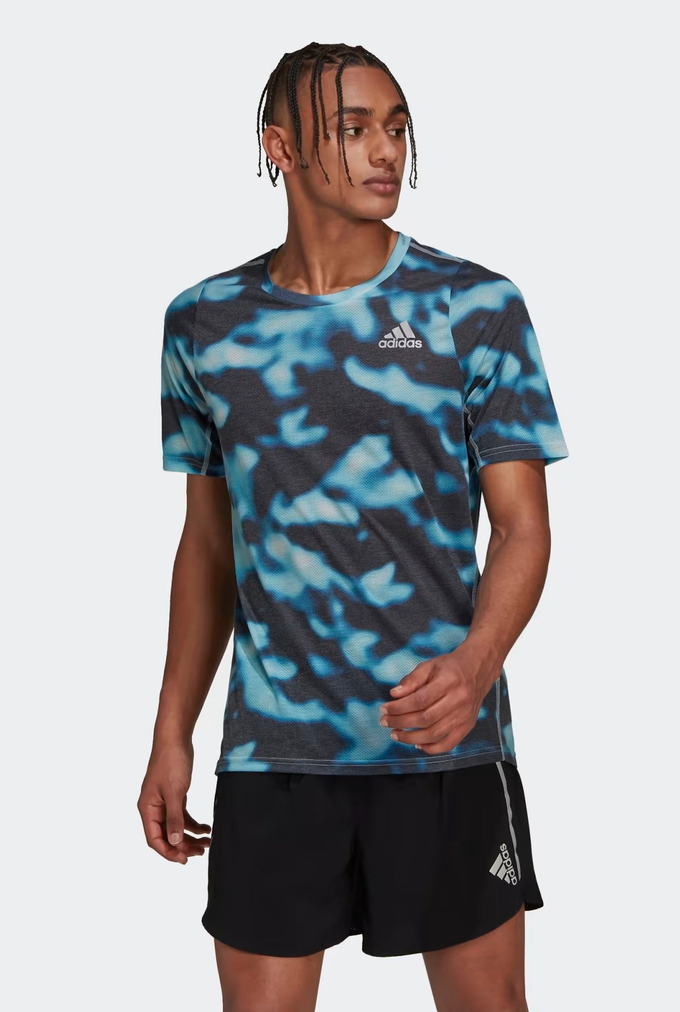 Adidas Run Icons 3-Bar Allover Print Men's Tee - HF8759