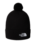 The North Face Logo Box Pom Beanie in TNF Black