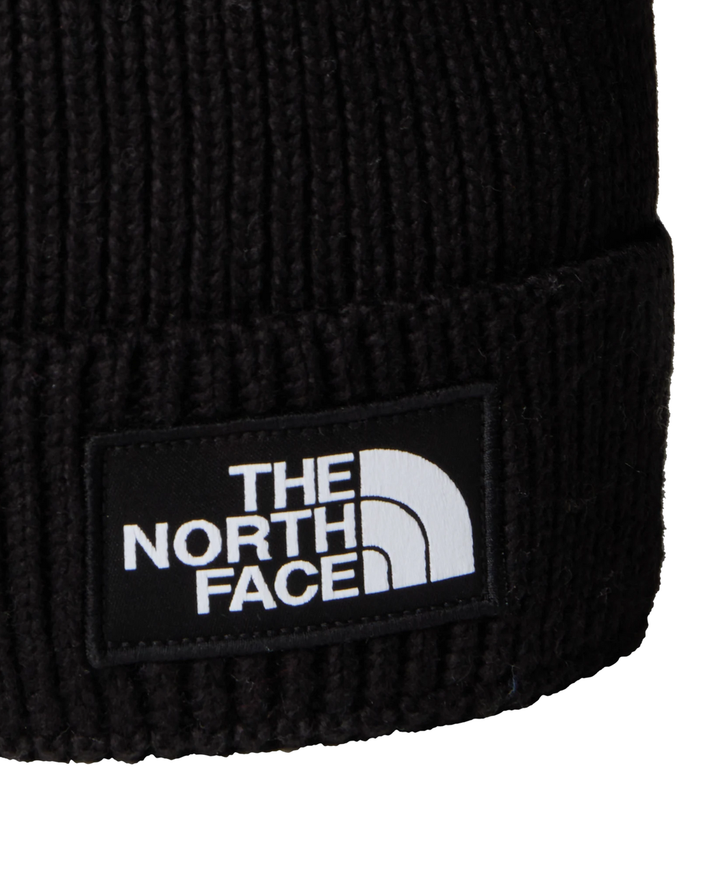 The North Face Logo Box Pom Beanie in TNF Black