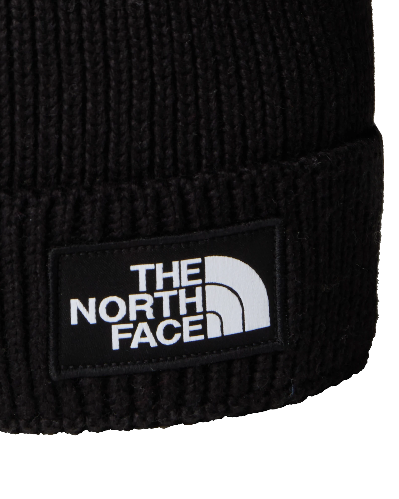 The North Face Logo Box Pom Beanie in TNF Black