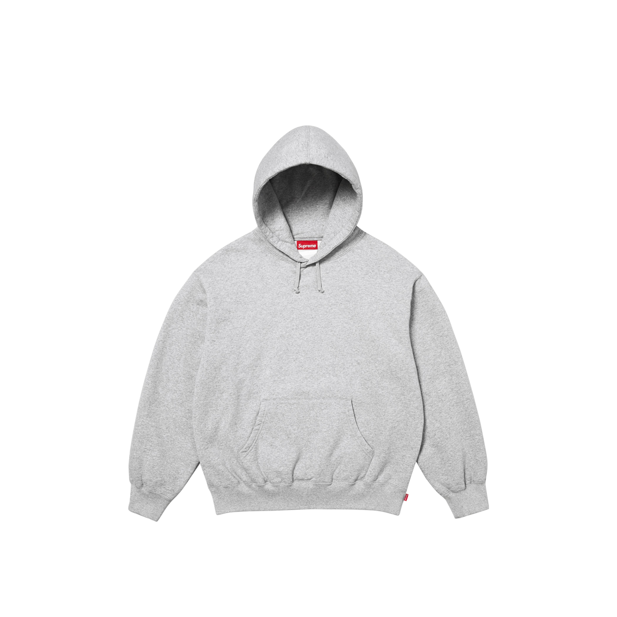 Supreme Satin Appliqué Hooded Sweatshirt Heather Grey