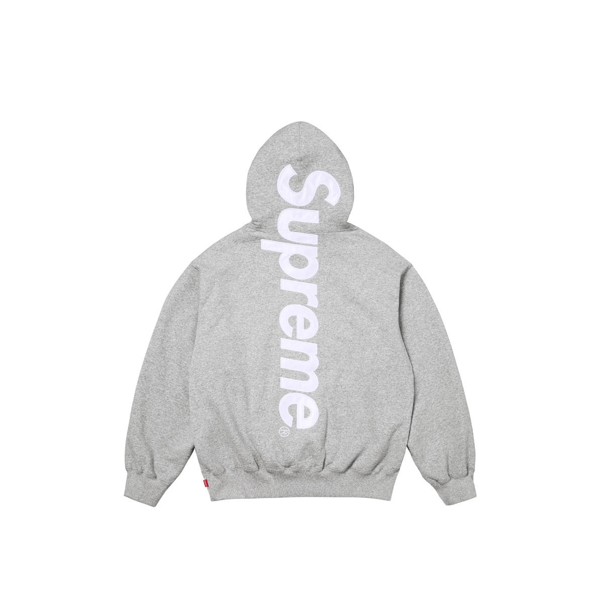 Supreme Satin Appliqué Hooded Sweatshirt Heather Grey