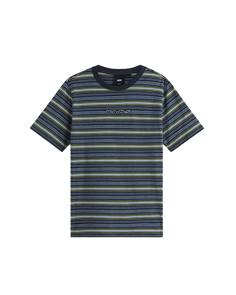Vans Boys Cameron Stripe T-Shirt in Stormy Weather & Parisian Night Blue