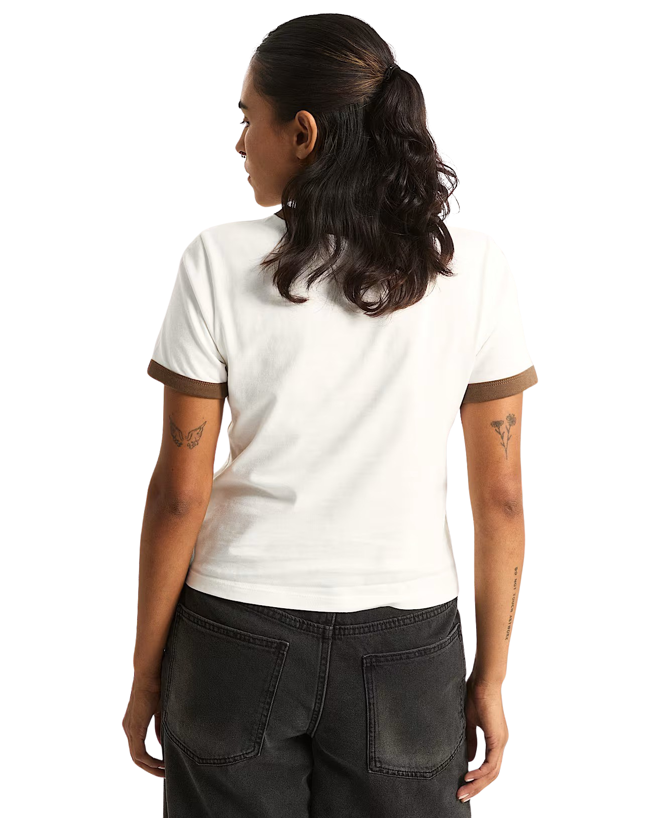 Vans Centre Chest Ringer T-Shirt in Egret